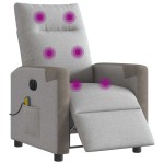 vidaXL Scaun reclinabil electric pentru masaj Cloud Grey Fabric vidaXL Scaun reclinabil electric pentru masaj Cloud Grey Fabric
