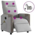 vidaXL Scaun reclinabil electric pentru masaj Cloud Grey Fabric vidaXL Scaun reclinabil electric pentru masaj Cloud Grey Fabric