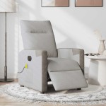 vidaXL Scaun reclinabil electric pentru masaj Cloud Grey Fabric vidaXL Scaun reclinabil electric pentru masaj Cloud Grey Fabric