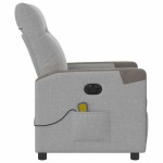vidaXL Scaun reclinabil electric pentru masaj Cloud Grey Fabric vidaXL Scaun reclinabil electric pentru masaj Cloud Grey Fabric