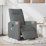 vidaXL Fotoliu electric de masaj rabatabil, gri închis, textil