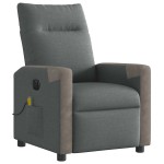vidaXL Fotoliu electric de masaj rabatabil, gri închis, textil