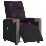 vidaXL Fotoliu electric de masaj rabatabil, negru, textil vidaXL Fotoliu electric de masaj rabatabil, negru, textil