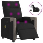 vidaXL Fotoliu electric de masaj rabatabil, negru, textil vidaXL Fotoliu electric de masaj rabatabil, negru, textil