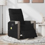 vidaXL Fotoliu electric de masaj rabatabil, negru, textil vidaXL Fotoliu electric de masaj rabatabil, negru, textil