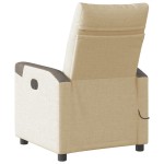 vidaXL Fotoliu electric de masaj rabatabil, crem, textil