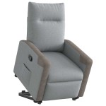 vidaXL Fotoliu rabatabil cu ridicare, gri deschis, material textil