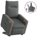 vidaXL Fotoliu rabatabil cu ridicare pe verticală, gri închis, textil vidaXL Fotoliu rabatabil cu ridicare pe verticală, gri închis, textil