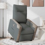 vidaXL Fotoliu rabatabil cu ridicare pe verticală, gri închis, textil vidaXL Fotoliu rabatabil cu ridicare pe verticală, gri închis, textil