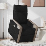 vidaXL Fotoliu rabatabil cu ridicare pe verticală, negru, textil
