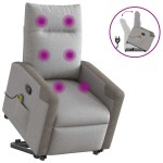 vidaXL Scaun de masaj în picioare, înclinat, țesătură gri nor vidaXL Scaun de masaj în picioare, înclinat, țesătură gri nor