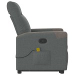 vidaXL Fotoliu de masaj rabatabil cu ridicare, gri închis, textil vidaXL Fotoliu de masaj rabatabil cu ridicare, gri închis, textil