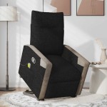 vidaXL Fotoliu rabatabil de masaj, cu ridicare, negru, material textil