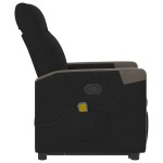 vidaXL Fotoliu rabatabil de masaj, cu ridicare, negru, material textil