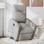 vidaXL Scaun reclinabil electric, țesătură gri nor