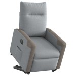 vidaXL Fotoliu electric rabatabil cu ridicare, gri deschis, textil