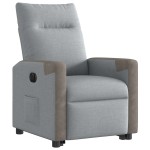vidaXL Fotoliu electric rabatabil cu ridicare, gri deschis, textil