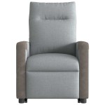 vidaXL Fotoliu electric rabatabil cu ridicare, gri deschis, textil