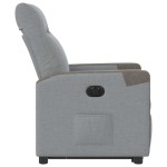 vidaXL Fotoliu electric rabatabil cu ridicare, gri deschis, textil