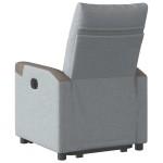 vidaXL Fotoliu electric rabatabil cu ridicare, gri deschis, textil