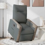 vidaXL Fotoliu electric rabatabil cu ridicare, gri închis, textil