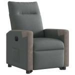 vidaXL Fotoliu electric rabatabil cu ridicare, gri închis, textil