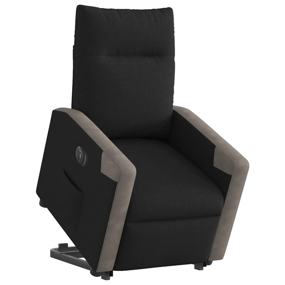 vidaXL Fotoliu electric rabatabil cu ridicare, negru, textil