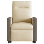 vidaXL Fotoliu electric rabatabil cu ridicare, crem, textil