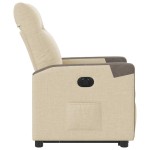 vidaXL Fotoliu electric rabatabil cu ridicare, crem, textil