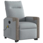vidaXL Fotoliu electric masaj rabatabil cu ridicare, gri închis textil