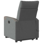 vidaXL Fotoliu electric masaj rabatabil cu ridicare, gri închis textil