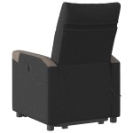 vidaXL Fotoliu electric de masaj rabatabil cu ridicare, negru, textil