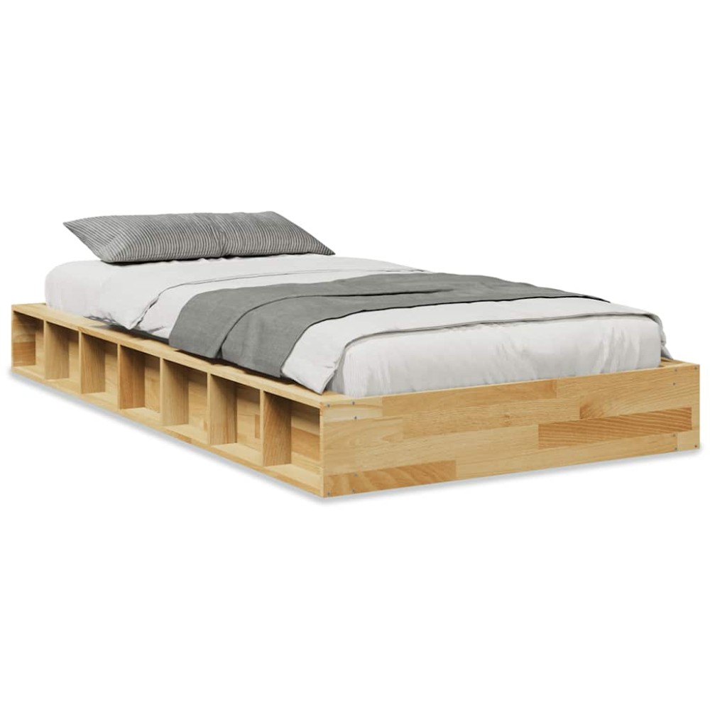 vidaXL Cadru de pat fără saltea 100x200 cm din lemn masiv de stejar