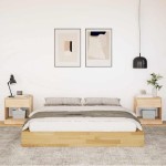 vidaXL Cadru de pat fără saltea 140x200 cm din lemn masiv de stejar vidaXL Cadru de pat fără saltea 140x200 cm din lemn masiv de stejar