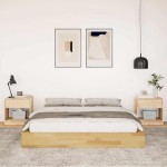 vidaXL Cadru de pat fără saltea 150x200 cm din lemn masiv de stejar vidaXL Cadru de pat fără saltea 150x200 cm din lemn masiv de stejar