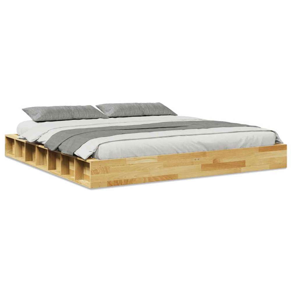 vidaXL Cadru de pat fără saltea 180x200 cm din lemn masiv de stejar