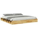 vidaXL Cadru de pat fără saltea 200x200 cm din lemn masiv de stejar vidaXL Cadru de pat fără saltea 200x200 cm din lemn masiv de stejar