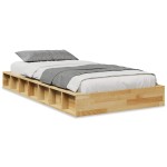 vidaXL Cadru de pat fără saltea 75x190 cm din lemn masiv de stejar vidaXL Cadru de pat fără saltea 75x190 cm din lemn masiv de stejar