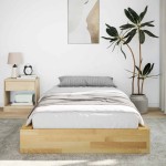 vidaXL Cadru de pat fără saltea 75x190 cm din lemn masiv de stejar vidaXL Cadru de pat fără saltea 75x190 cm din lemn masiv de stejar