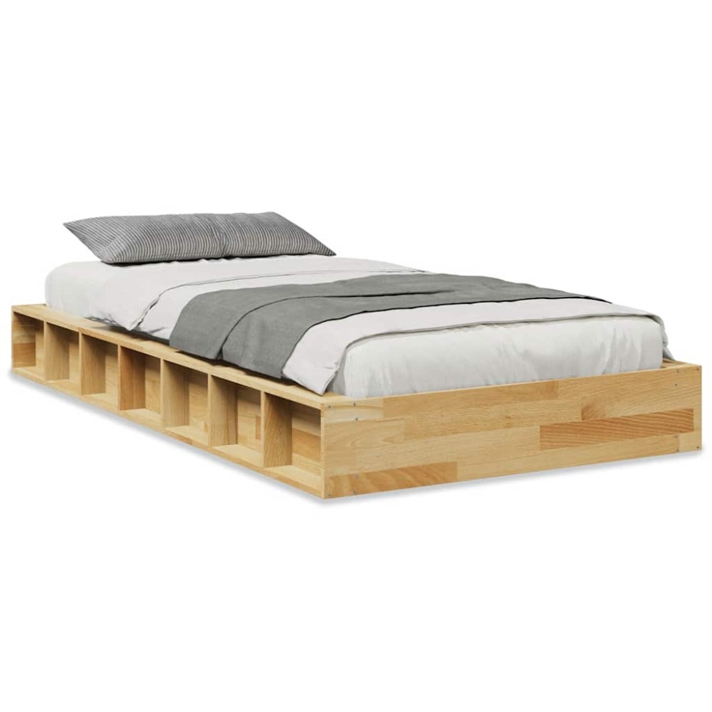 vidaXL Cadru de pat fără saltea 90x190 cm din lemn masiv de stejar