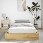 vidaXL Cadru de pat fără saltea 90x190 cm din lemn masiv de stejar
