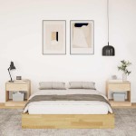 vidaXL Cadru de pat fără saltea 120x190 cm din lemn masiv de stejar vidaXL Cadru de pat fără saltea 120x190 cm din lemn masiv de stejar