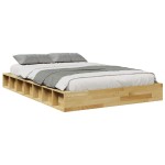 vidaXL Cadru de pat fără saltea 120x190 cm din lemn masiv de stejar vidaXL Cadru de pat fără saltea 120x190 cm din lemn masiv de stejar