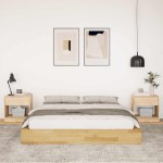 vidaXL Cadru de pat fără saltea 140x190 cm din lemn masiv de stejar vidaXL Cadru de pat fără saltea 140x190 cm din lemn masiv de stejar