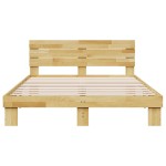 vidaXL Cadru de pat cu tăblie fără saltea 140x190 cm lemn masiv stejar