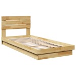 vidaXL Cadru de pat cu tăblie fără saltea 80x200 cm lemn masiv stejar