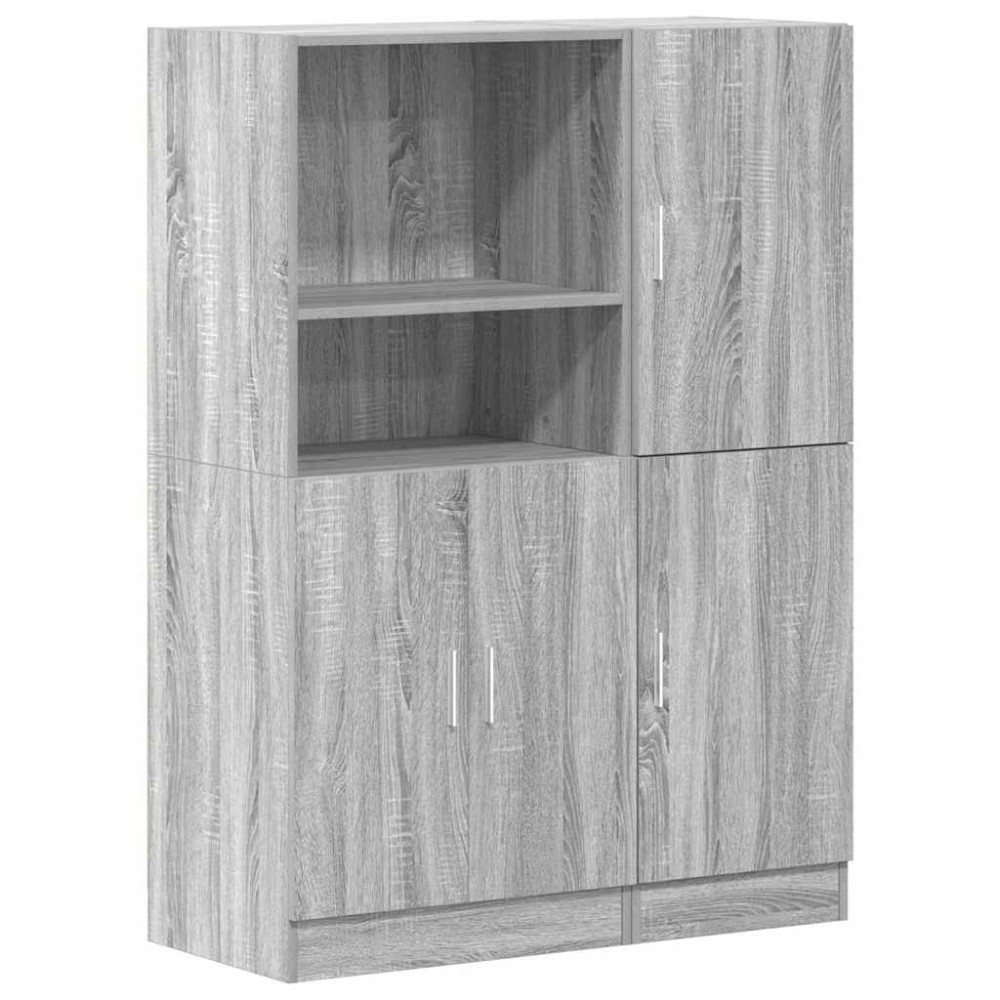 vidaXL Set dulap de bucătărie din 2 piese, gri Sonoma, lemn derivat