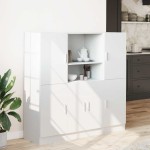 vidaXL Set dulap de bucătărie din 3 piese Lemn prelucrat alb