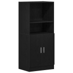 vidaXL Set dulap de bucătărie 3 piese Lemn negru prelucrat