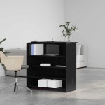 vidaXL Birou de recepție Stejar negru 100x50x103,5 cm Lemn prelucrat